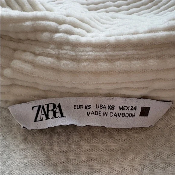 Zara Button Down Shacket Over Sized Shirt XS Collared Ribbed - Picture 2 of 6
